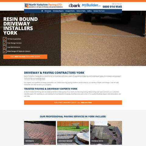 Driveways and patios contractor website designers near Southampton