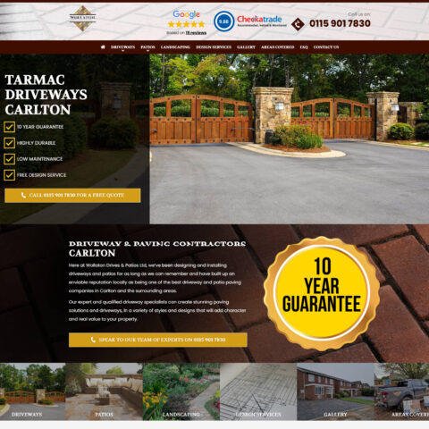 Driveways and patios contractor website designers Southampton