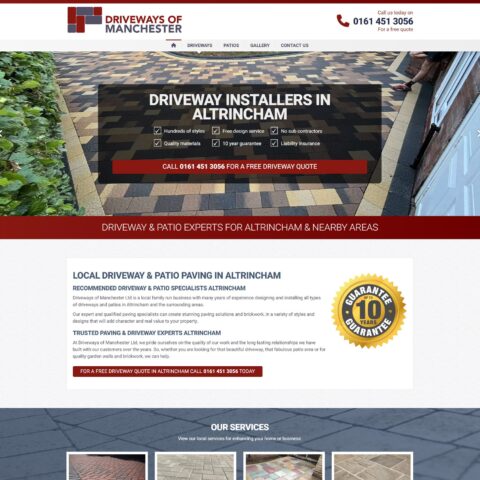 Driveway contractor website designs Southampton