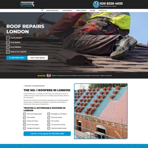 Expert roofing website designers Southampton