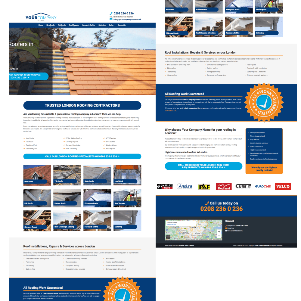 Local roofing website design Southampton