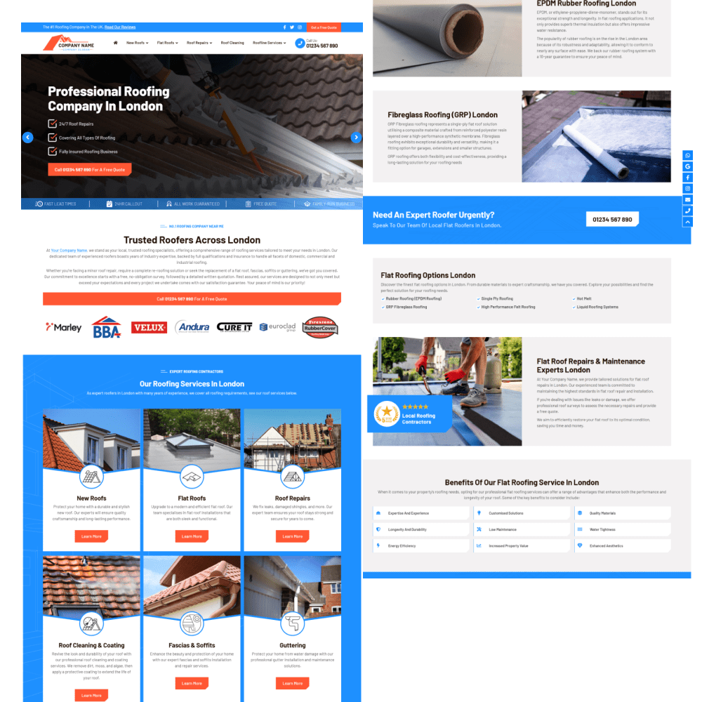 Roofing website design agency Southampton