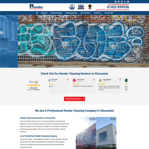 Render cleaning website designers Southampton