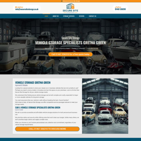 Storage facility website design Southampton