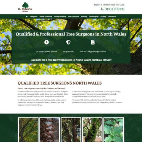 Tree surgeon website design Southampton