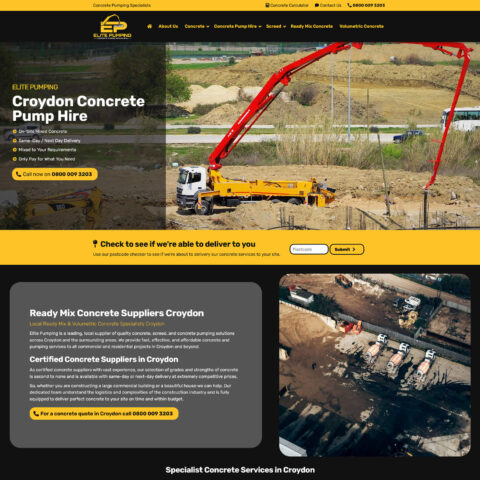 Concrete pumping web design agency Southampton