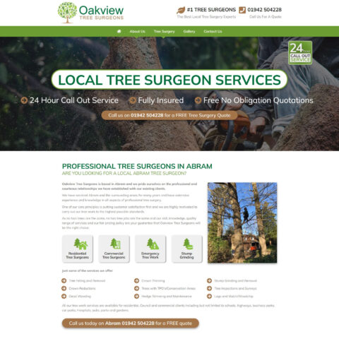 Tree surgery website design Southampton